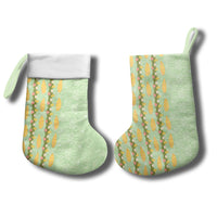 Hawaii Shell Tiare Anthurium Heliconia Lei Christmas Stocking With Tapa Pattern Baby Green LT05 - Polynesian Pride