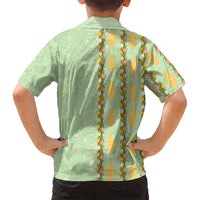 Hawaii Shell Tiare Anthurium Heliconia Lei Family Matching Mermaid Dress and Hawaiian Shirt With Tapa Pattern Baby Green