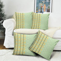 Hawaii Shell Tiare Anthurium Heliconia Lei Pillow Cover With Tapa Pattern Baby Green