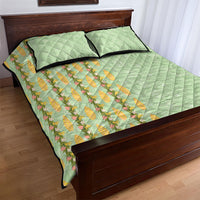 Hawaii Shell Tiare Anthurium Heliconia Lei Quilt Bed Set With Tapa Pattern Baby Green