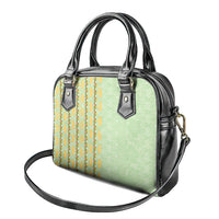 Hawaii Shell Tiare Anthurium Heliconia Lei Shoulder Handbag With Tapa Pattern Baby Green