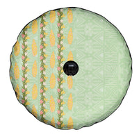 Hawaii Shell Tiare Anthurium Heliconia Lei Spare Tire Cover With Tapa Pattern Baby Green