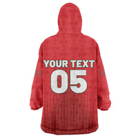 Custom Morocco Football 2026 Kid Wearable Blanket Hoodie Atlas Lions Breathtaking Victory Red Version