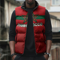 Custom Morocco Football 2026 Sleeveless Puffer Jacket Atlas Lions Breathtaking Victory Red Version