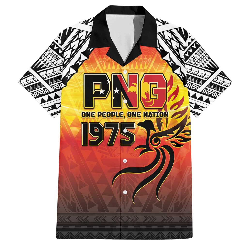 Papua New Guinea 50th Independence Day Family Matching Long Sleeve Bodycon Dress and Hawaiian Shirt One People One Nation One PNG LT05 Dad's Shirt - Short Sleeve Yellow - Polynesian Pride