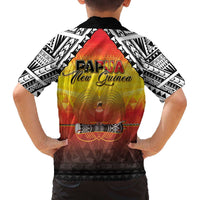 Papua New Guinea 50th Independence Day Family Matching Off Shoulder Short Dress and Hawaiian Shirt One People One Nation One PNG LT05 - Polynesian Pride