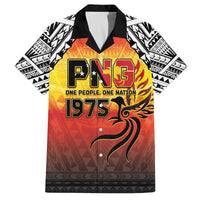Papua New Guinea 50th Independence Day Family Matching Puletasi and Hawaiian Shirt One People One Nation One PNG LT05 Dad's Shirt - Short Sleeve Yellow - Polynesian Pride