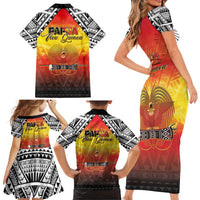 Papua New Guinea 50th Independence Day Family Matching Short Sleeve Bodycon Dress and Hawaiian Shirt One People One Nation One PNG LT05 - Polynesian Pride