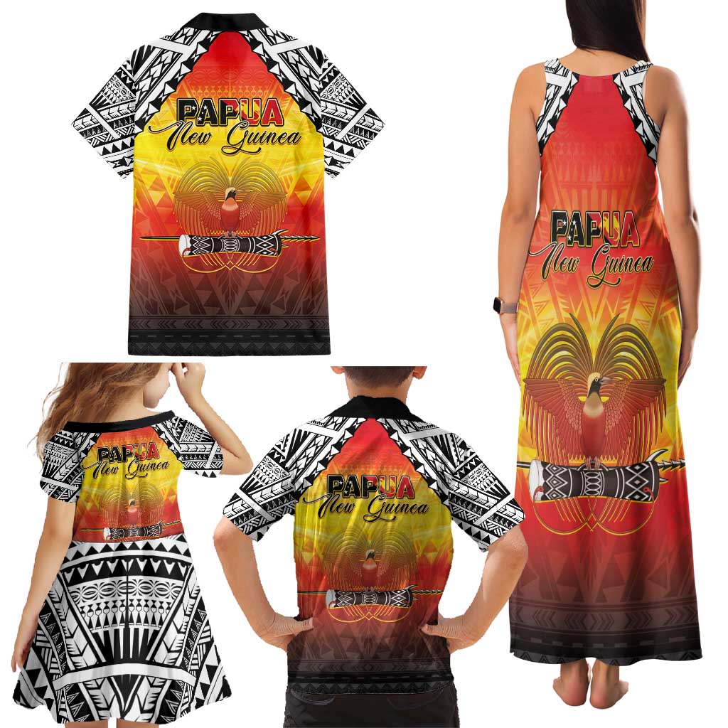 Papua New Guinea 50th Independence Day Family Matching Tank Maxi Dress and Hawaiian Shirt One People One Nation One PNG LT05 - Polynesian Pride