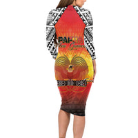 Papua New Guinea 50th Independence Day Long Sleeve Bodycon Dress One People One Nation One PNG LT05 - Polynesian Pride