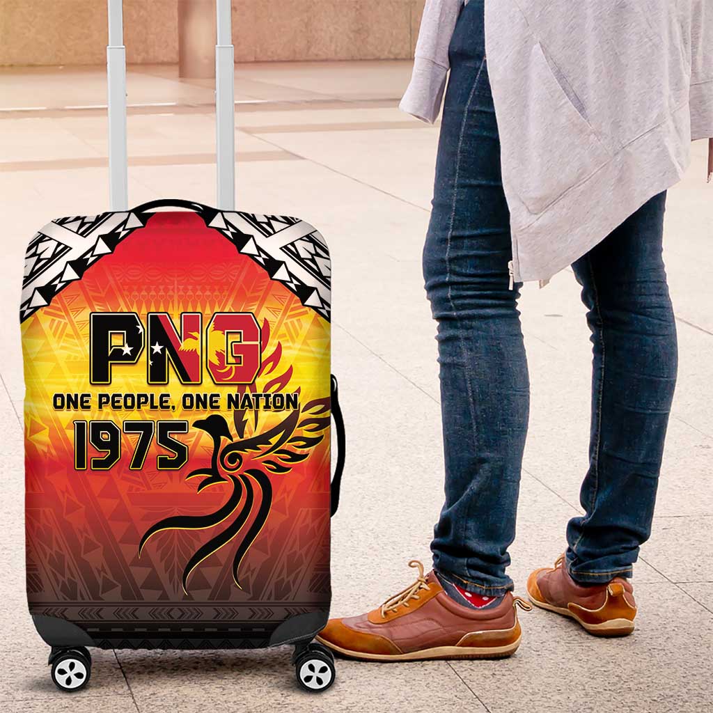 Papua New Guinea 50th Independence Day Luggage Cover One People One Nation One PNG LT05 Yellow - Polynesian Pride