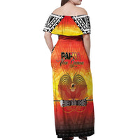 Papua New Guinea 50th Independence Day Off Shoulder Maxi Dress One People One Nation One PNG LT05 - Polynesian Pride