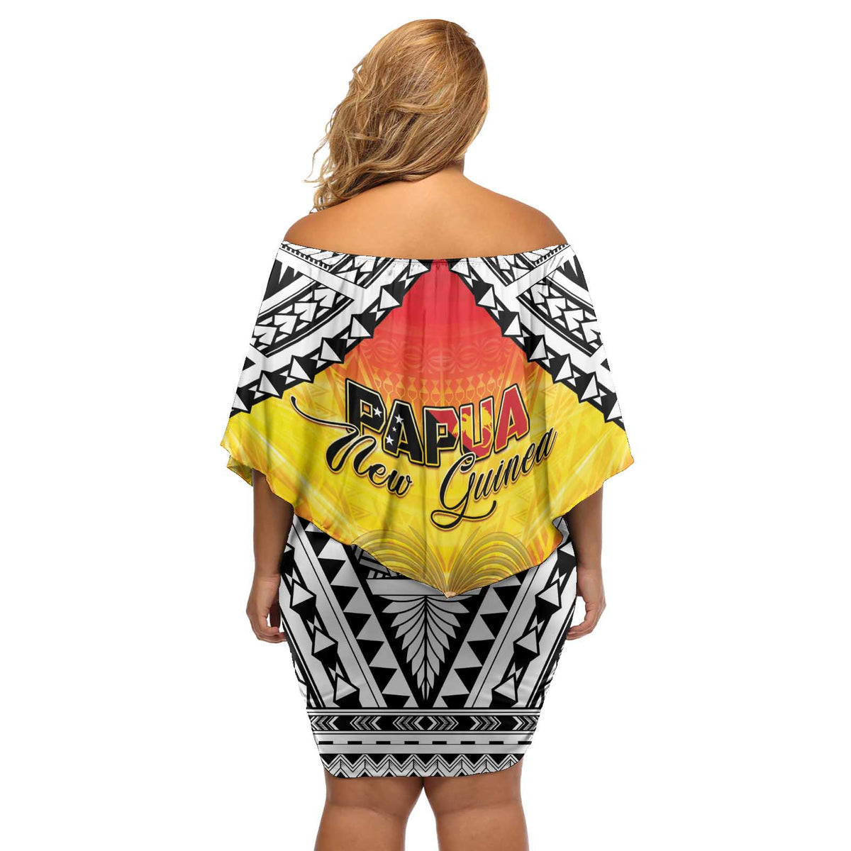 Papua New Guinea 50th Independence Day Off Shoulder Short Dress One People One Nation One PNG LT05 - Polynesian Pride