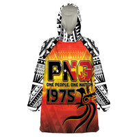 Papua New Guinea 50th Independence Day Wearable Blanket Hoodie One People One Nation One PNG LT05 One Size Yellow - Polynesian Pride