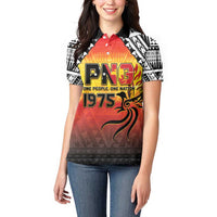 Papua New Guinea 50th Independence Day Women Polo Shirt One People One Nation One PNG LT05 - Polynesian Pride