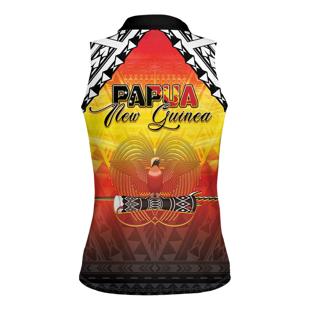 Papua New Guinea 50th Independence Day Women Sleeveless Polo Shirt One People One Nation One PNG LT05 - Polynesian Pride