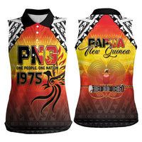 Papua New Guinea 50th Independence Day Women Sleeveless Polo Shirt One People One Nation One PNG LT05 - Polynesian Pride