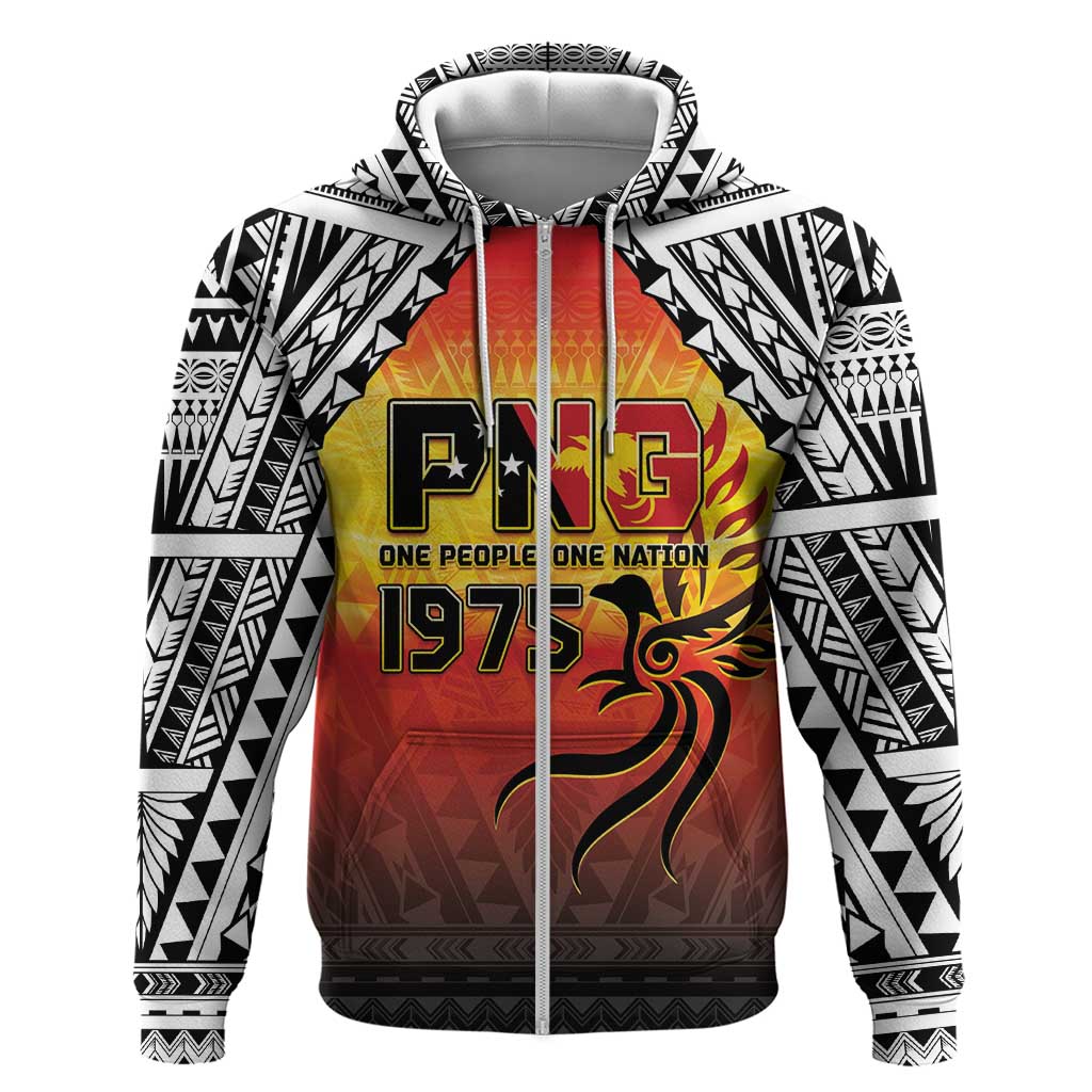 Papua New Guinea 50th Independence Day Zip Hoodie One People One Nation One PNG LT05 Zip Hoodie Yellow - Polynesian Pride
