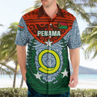 Vanuatu Penama Province Hawaiian Shirt Vanuatuan Coat Of Arms Polynesian Pattern LT05 - Polynesian Pride