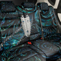 New Zealand Aotearoa Back Car Seat Cover Maori Tane Te Waiora Paua Shell Glitter Turquoise LT05 - Polynesian Pride