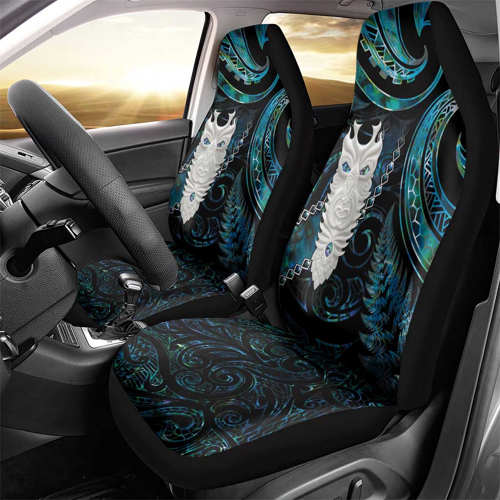 New Zealand Aotearoa Car Seat Cover Maori Tane Te Waiora Paua Shell Glitter Turquoise LT05 - Polynesian Pride