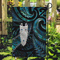 New Zealand Aotearoa Garden Flag Maori Tane Te Waiora Paua Shell Glitter Turquoise LT05 Garden Flag Turquoise - Polynesian Pride