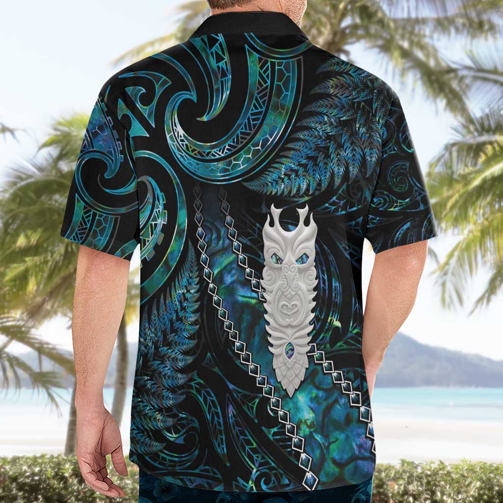 New Zealand Aotearoa Hawaiian Shirt Maori Tane Te Waiora Paua Shell Glitter Turquoise LT05 - Polynesian Pride
