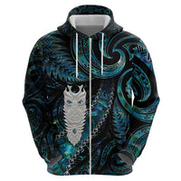 New Zealand Aotearoa Hoodie Maori Tane Te Waiora Paua Shell Glitter Turquoise LT05 - Polynesian Pride
