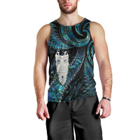 New Zealand Aotearoa Men Tank Top Maori Tane Te Waiora Paua Shell Glitter Turquoise LT05 - Polynesian Pride