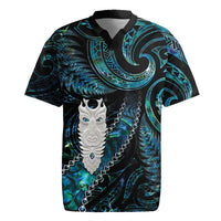 New Zealand Aotearoa Rugby Jersey Maori Tane Te Waiora Paua Shell Glitter Turquoise LT05 Turquoise - Polynesian Pride