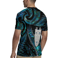 New Zealand Aotearoa Rugby Jersey Maori Tane Te Waiora Paua Shell Glitter Turquoise LT05 - Polynesian Pride