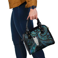 New Zealand Aotearoa Shoulder Handbag Maori Tane Te Waiora Paua Shell Glitter Turquoise