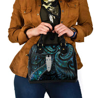 New Zealand Aotearoa Shoulder Handbag Maori Tane Te Waiora Paua Shell Glitter Turquoise