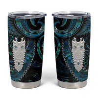 New Zealand Aotearoa Tumbler Cup Maori Tane Te Waiora Paua Shell Glitter Turquoise LT05 Turquoise - Polynesian Pride
