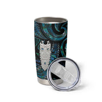New Zealand Aotearoa Tumbler Cup Maori Tane Te Waiora Paua Shell Glitter Turquoise LT05 - Polynesian Pride