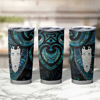 New Zealand Aotearoa Tumbler Cup Maori Tane Te Waiora Paua Shell Glitter Turquoise LT05 - Polynesian Pride