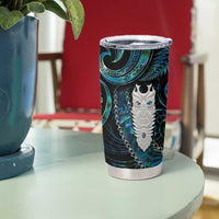 New Zealand Aotearoa Tumbler Cup Maori Tane Te Waiora Paua Shell Glitter Turquoise LT05 - Polynesian Pride
