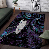 New Zealand Aotearoa Area Rug Maori Tane Te Waiora Paua Shell Glitter Purple LT05 Purple - Polynesian Pride