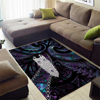 New Zealand Aotearoa Area Rug Maori Tane Te Waiora Paua Shell Glitter Purple LT05 - Polynesian Pride
