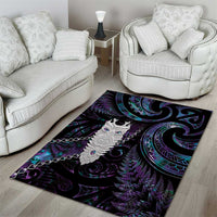 New Zealand Aotearoa Area Rug Maori Tane Te Waiora Paua Shell Glitter Purple LT05 - Polynesian Pride