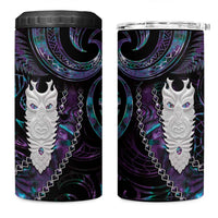 New Zealand Aotearoa 4 in 1 Can Cooler Tumbler Maori Tane Te Waiora Paua Shell Glitter Purple LT05 One Size: 16 oz Purple - Polynesian Pride