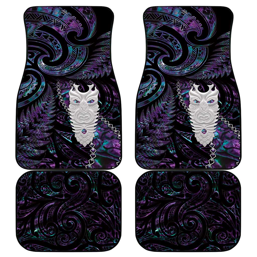 New Zealand Aotearoa Car Mats Maori Tane Te Waiora Paua Shell Glitter Purple LT05 - Polynesian Pride