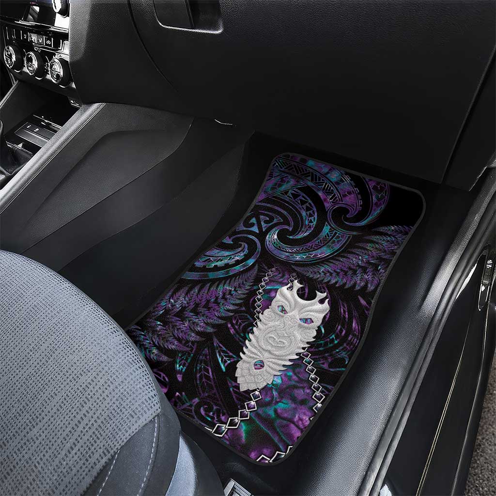 New Zealand Aotearoa Car Mats Maori Tane Te Waiora Paua Shell Glitter Purple LT05 - Polynesian Pride
