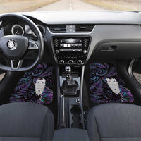 New Zealand Aotearoa Car Mats Maori Tane Te Waiora Paua Shell Glitter Purple LT05 Set 2pcs - Front Purple - Polynesian Pride