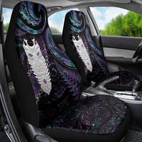 New Zealand Aotearoa Car Seat Cover Maori Tane Te Waiora Paua Shell Glitter Purple LT05 - Polynesian Pride