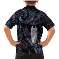 New Zealand Aotearoa Family Matching Mermaid Dress and Hawaiian Shirt Maori Tane Te Waiora Paua Shell Glitter Purple LT05 - Polynesian Pride