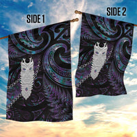 New Zealand Aotearoa Garden Flag Maori Tane Te Waiora Paua Shell Glitter Purple LT05 - Polynesian Pride
