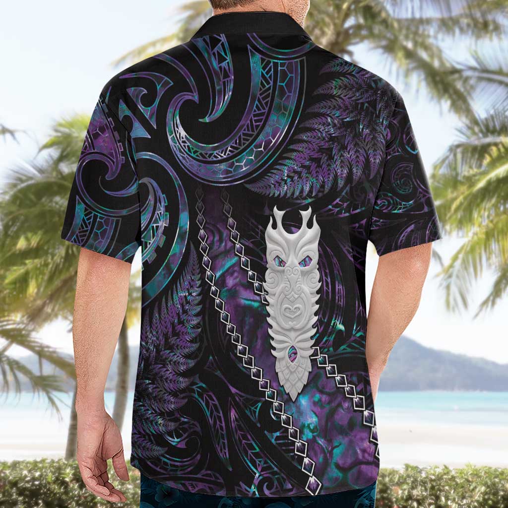 New Zealand Aotearoa Hawaiian Shirt Maori Tane Te Waiora Paua Shell Glitter Purple LT05 - Polynesian Pride