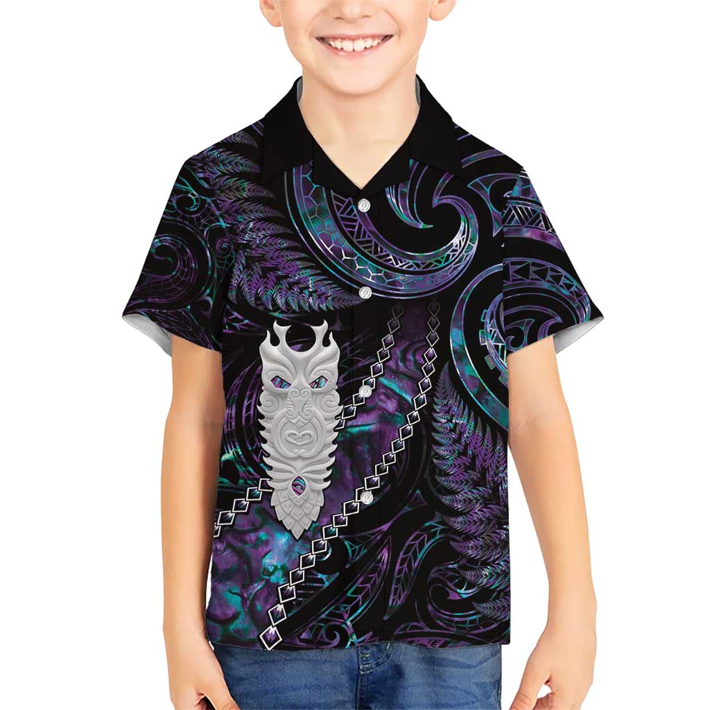 New Zealand Aotearoa Hawaiian Shirt Maori Tane Te Waiora Paua Shell Glitter Purple LT05 - Polynesian Pride