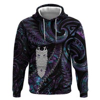 New Zealand Aotearoa Hoodie Maori Tane Te Waiora Paua Shell Glitter Purple LT05 Pullover Hoodie Purple - Polynesian Pride